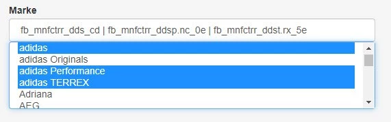 Expanded filter selection Expanded filter selection